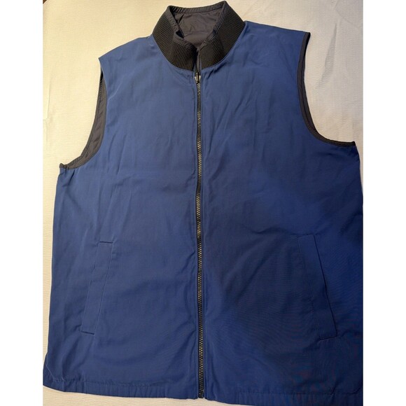 Untuckit Vest Mens Medium Blue/grey Lightweight Zip Front Casual Reversible Golf - Picture 5 of 9